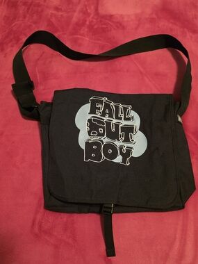 Fall Out Boy Black Canvas Messenger Bag By ANVIL